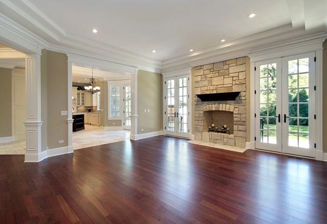 natural light highlights the grain of the wood flooring